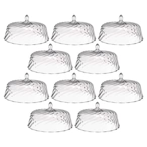 Kit 8 Cúpulas para Bolo de Plástico 30cm Transparente Tortas Doces Confeitaria Hotel Crippa