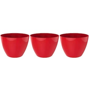 3 Tigelas Redonda Grande 6,2L Vermelha Crippa Servir Salada Frutas Pratos Quentes