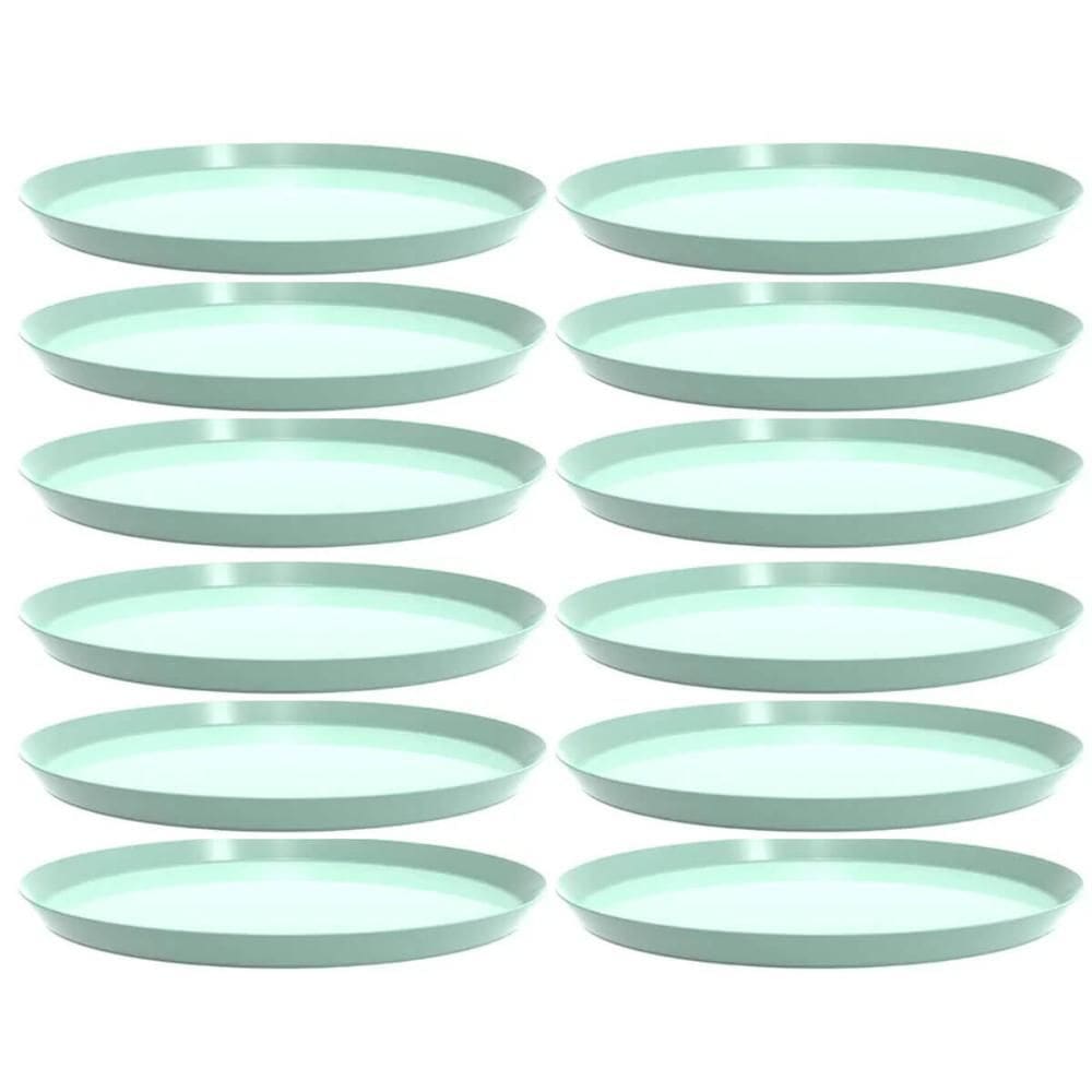 Kit 12 Bandejas Redondas 34cm Verde Menta Servir Buffet Crippa Bubble Restaurante