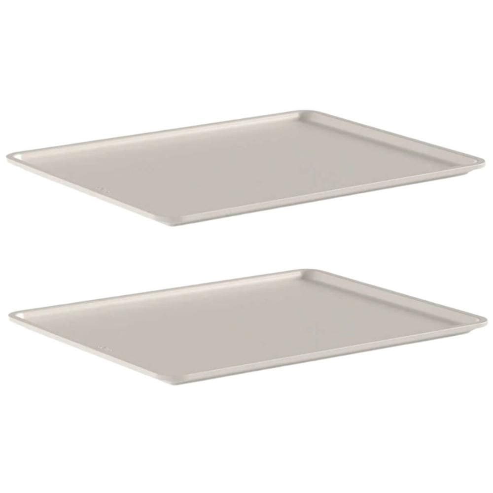Kit 2 Tampas para Cesto Flow Bege 34x27x1,3cm Caixa Organiza