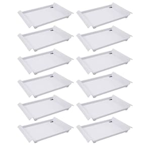 12 Bandejas de Servir com Alças 34x19cm Brancas Restaurante Café da Manhã Decorativa Coza