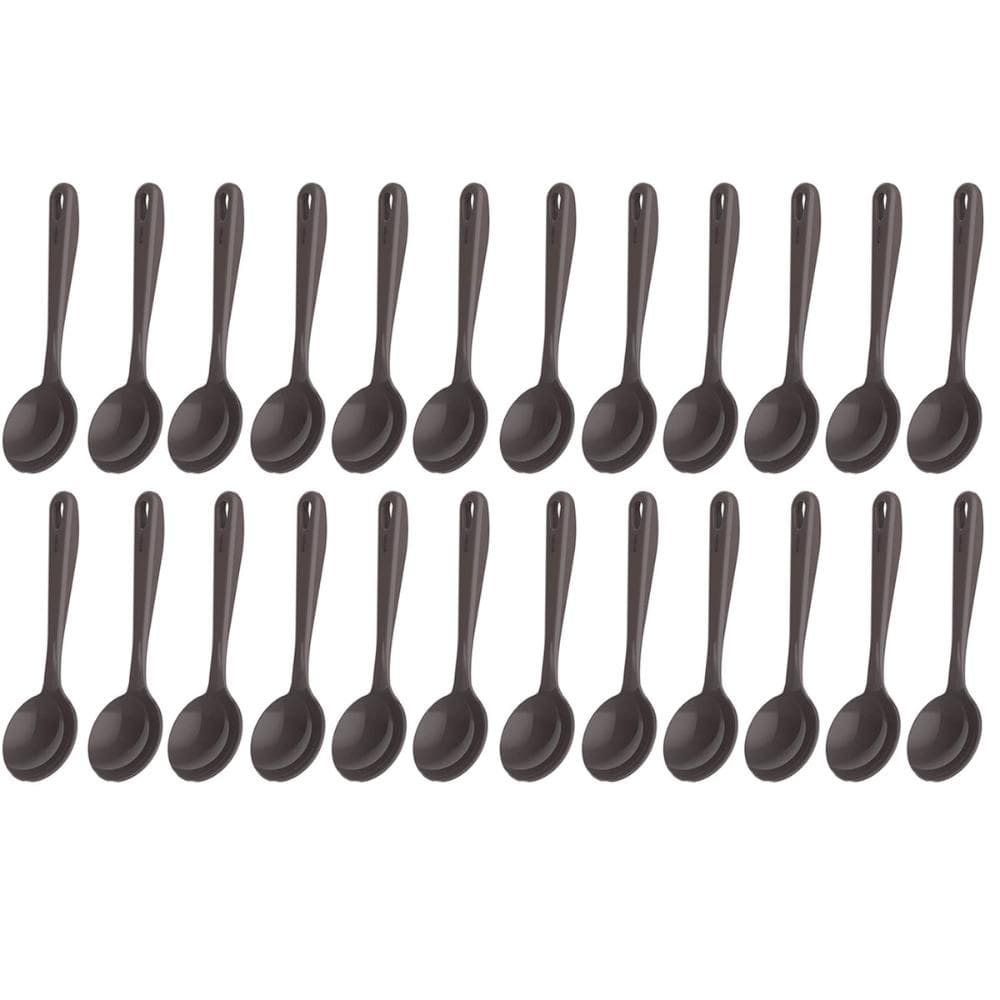 Kit 24 Conchas Nylon 32cm Cinza Molho Sopa Feijão Cozinha Kitch Crippa Tornado