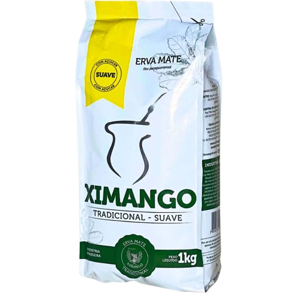 Erva Mate de Chimarrão Ximango 1kg Tradicional Suave com Açúcar