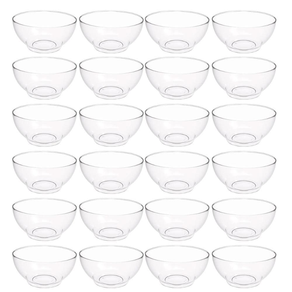 Kit 24 Tigelas Saladeiras Grande Redonda 3,1L Transparente Servir Salada Sobremesa Crippa