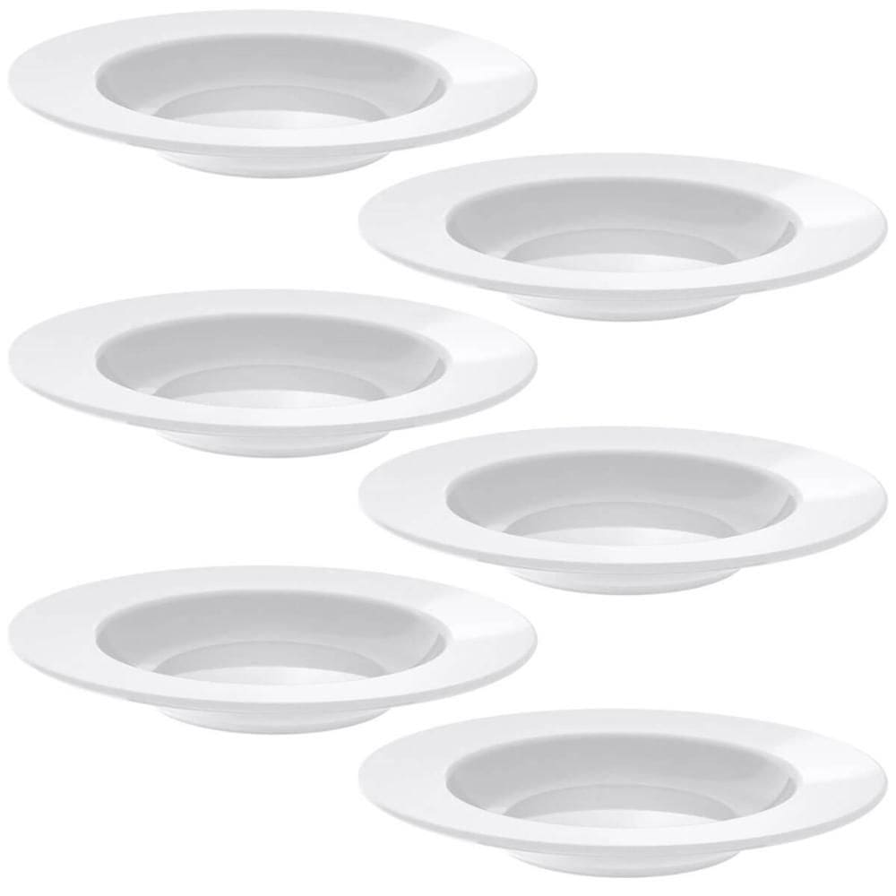 Jogo 6 Pratos Fundos Tramontina Porcelana 23cm Aba Larga Branco Maria Augusta