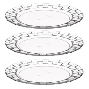 Kit 3 Pratos Médios 19cm Transparentes Crippa para Servir Sobremesa Doces Petiscos Mesa Posta