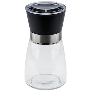 Kit 20 Moedores de Sal e Pimenta Vidro 170ml Moinho Cerâmica Tampa Plástica Preta Temperos Lyor