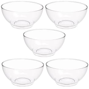Conjunto 5 Tigelas Plásticas Redondas 3,1L para Salada Sobremesa Restaurante Buffet