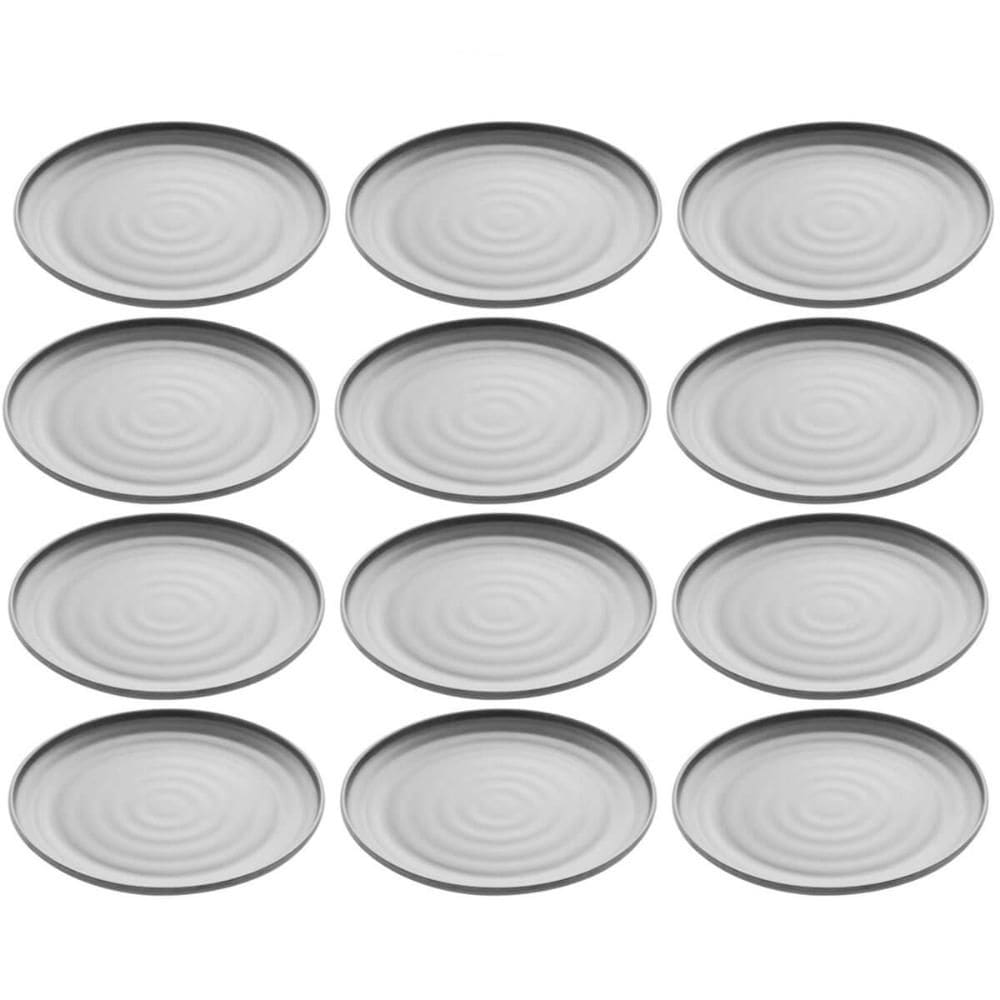 Jogo 12 Pratos Rasos Pretos Melamina 25,5cm Restaurante Bar Sushi Entradas Tóquio Lyor