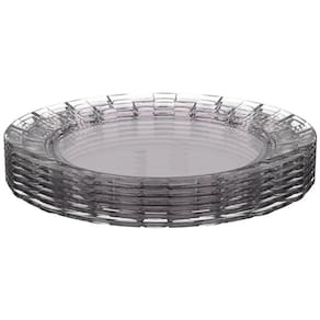 Jogo 72 Pratos Médios 19cm Plástico Transparente Servir Sobremesa Doces Mesa Posta Crippa