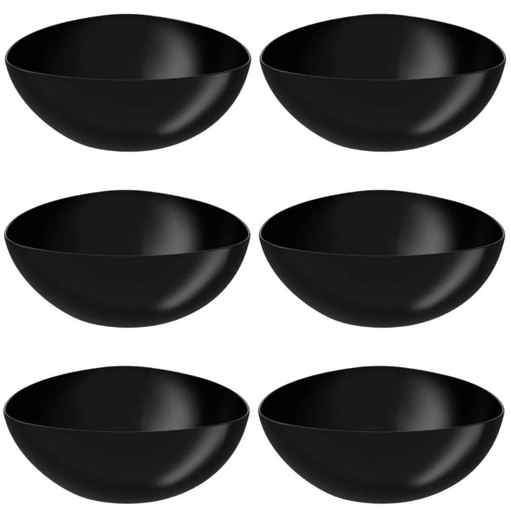 Kit 6 Saladeiras Triangulares Preta Tigelas de Plástico 3,5L Coza Essential Cozinha Saladas