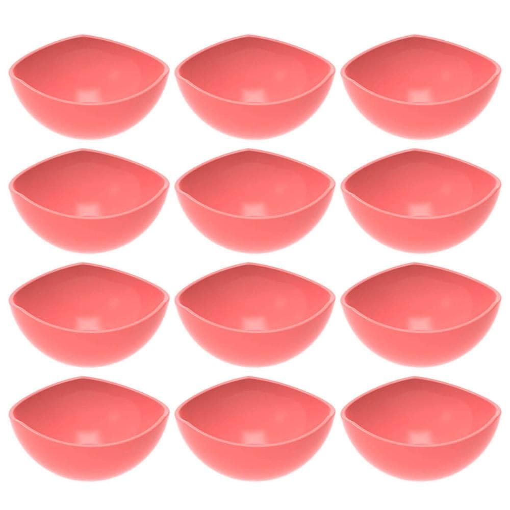 Kit 12 Potes de Sobremesa Doces 265ml Tigelas Plásticas Trio Crippa Rosa Goiaba Restaurante