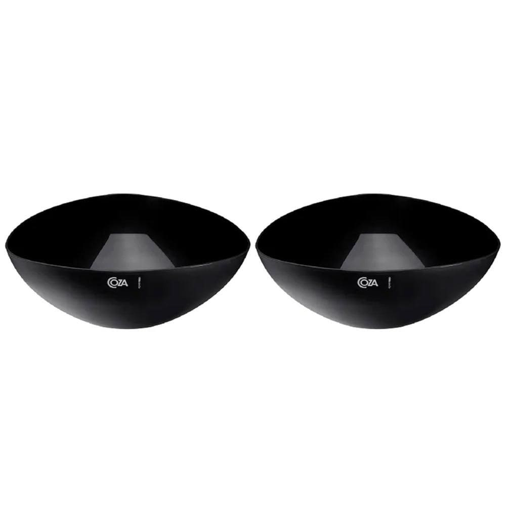 Kit 2 Saladeiras Triangulares Tigela 2,5L Plastico Saladas Preta Essential Coza