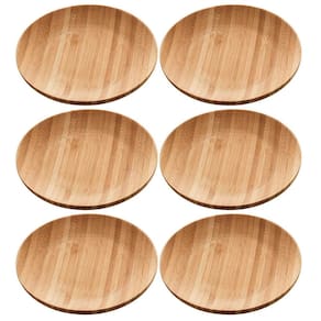 Kit 6 Pratos de Bambu 11cm Petiscos Aperitivos Entradas Mesa Posta Eventos Verona Lyor