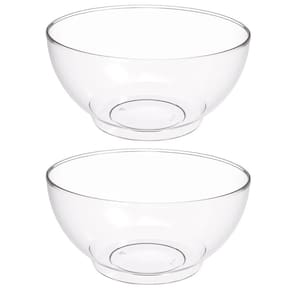 Kit 2 Tigelas 3,1L Transparente Redondas 23x10cm Salada Sobremesa Travessa Servir Crippa