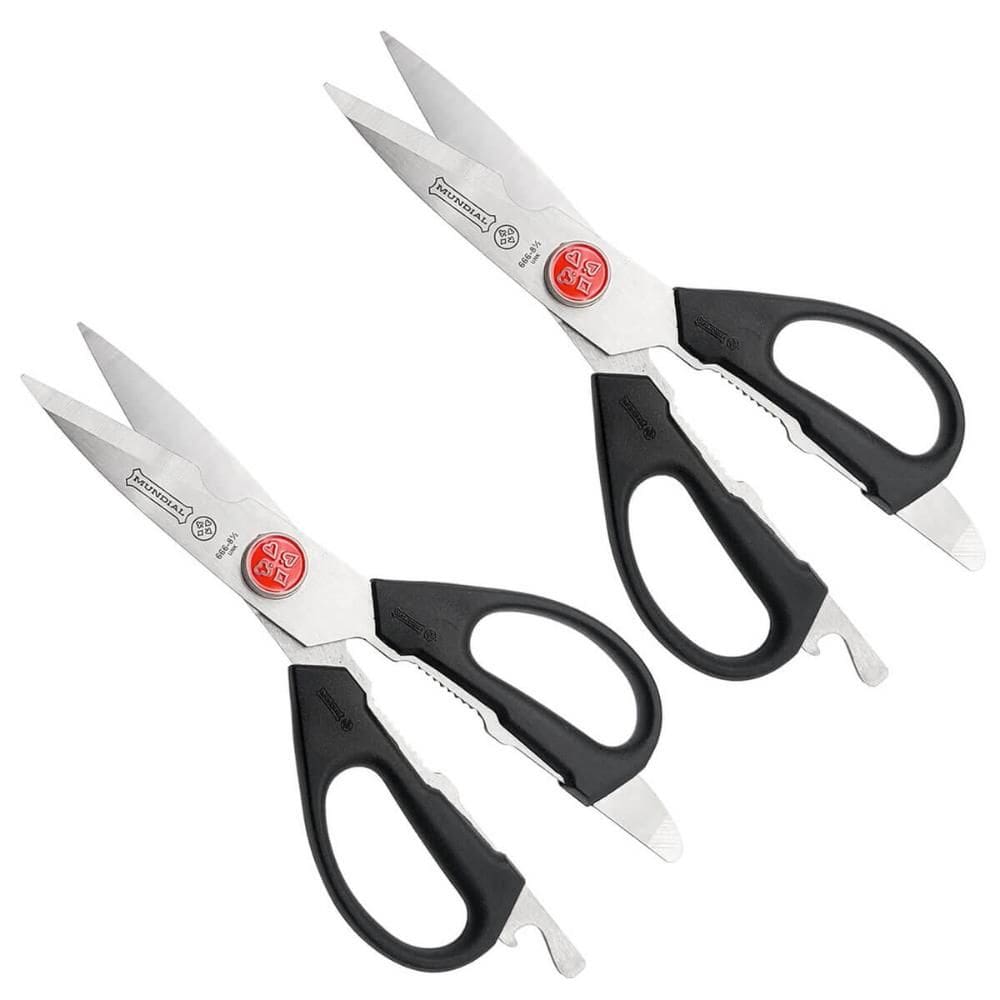 Kit 2 Tesouras de Cozinha 21,5cm Inox Desmontável Multiuso Culinária Preta Mundial