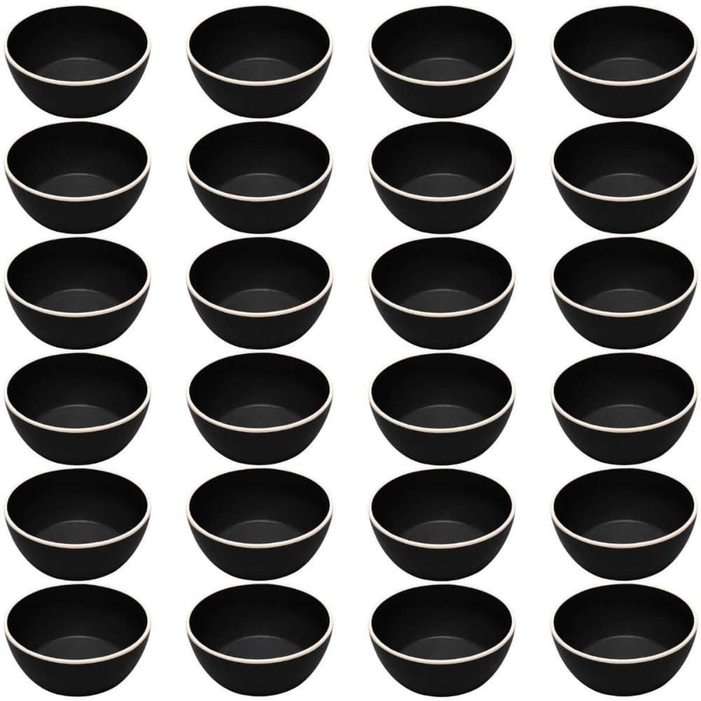 Kit 24 Bowls Melamina Cumbuca 600ml Preto Class Wolff Tigela Sopa Sobremesa Porções Sopas