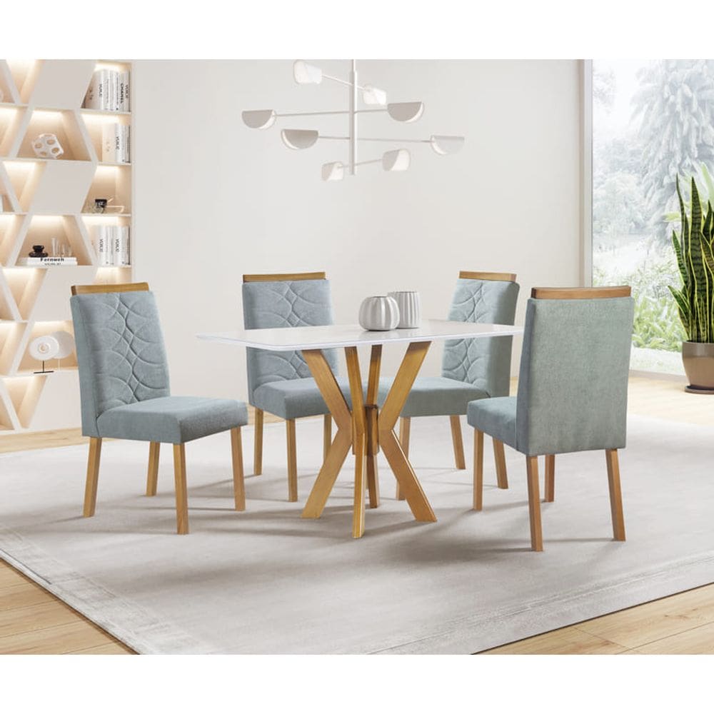 Sala de Jantar 4 Cadeiras 1,20x0,90m  Andria Art Salas