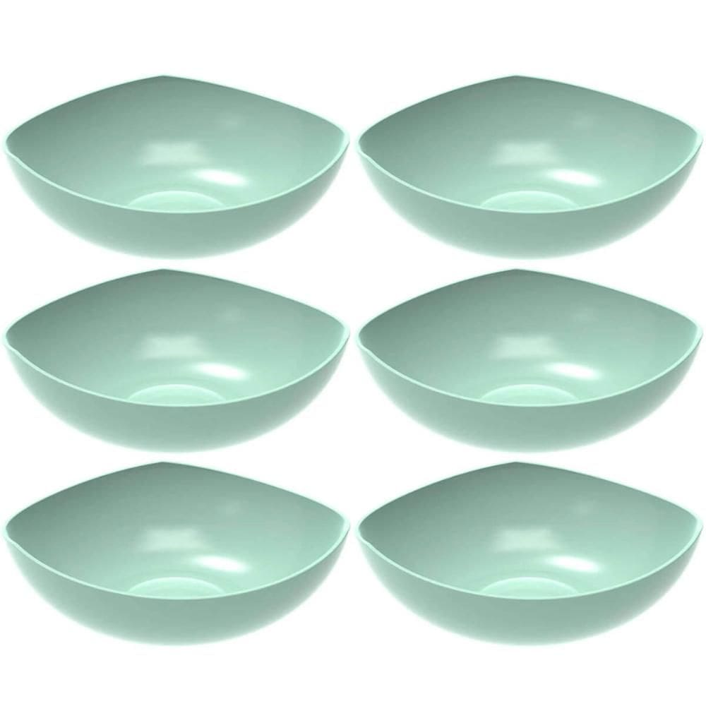 6 Tigelas Saladeira Verde Menta Trio Plástica Crippa Salada Sobremesa Pipoca Doces