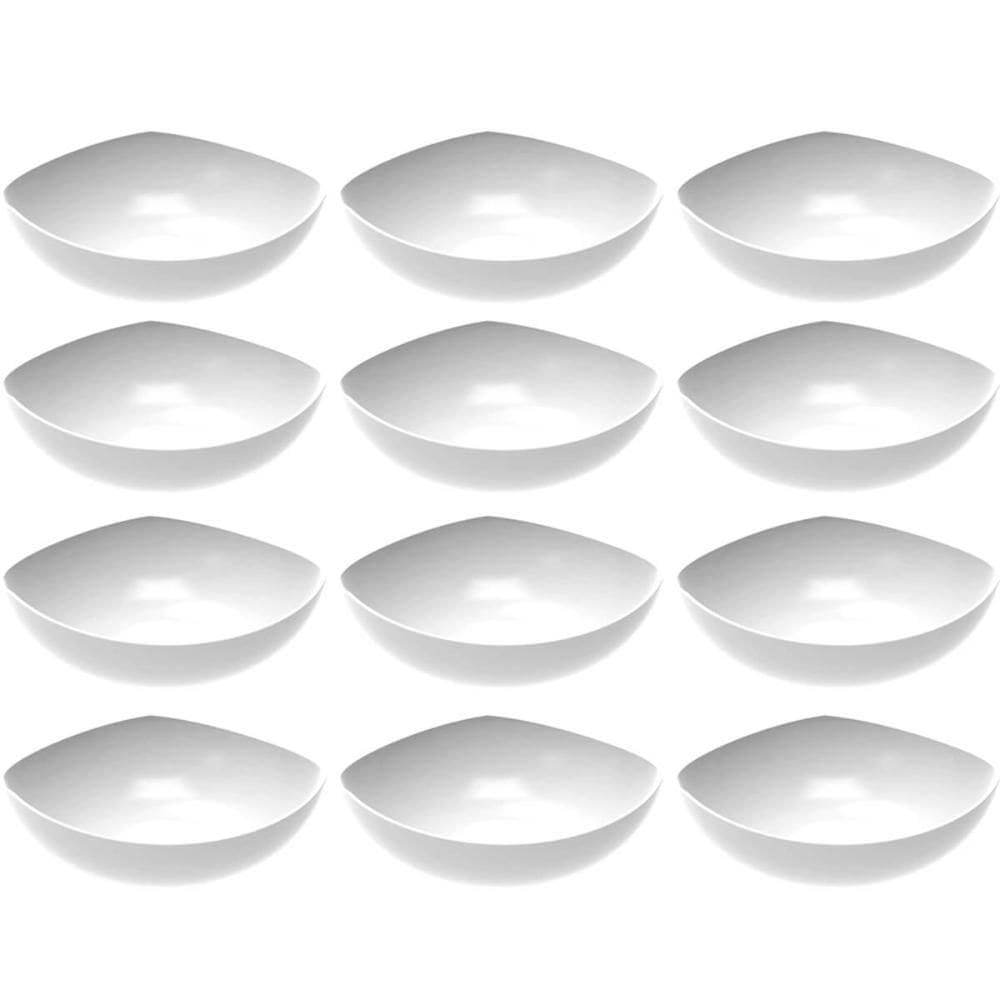 Kit 12 Saladeiras Tigelas Brancas Plásticas Servir Hotéis Restaurantes Buffets