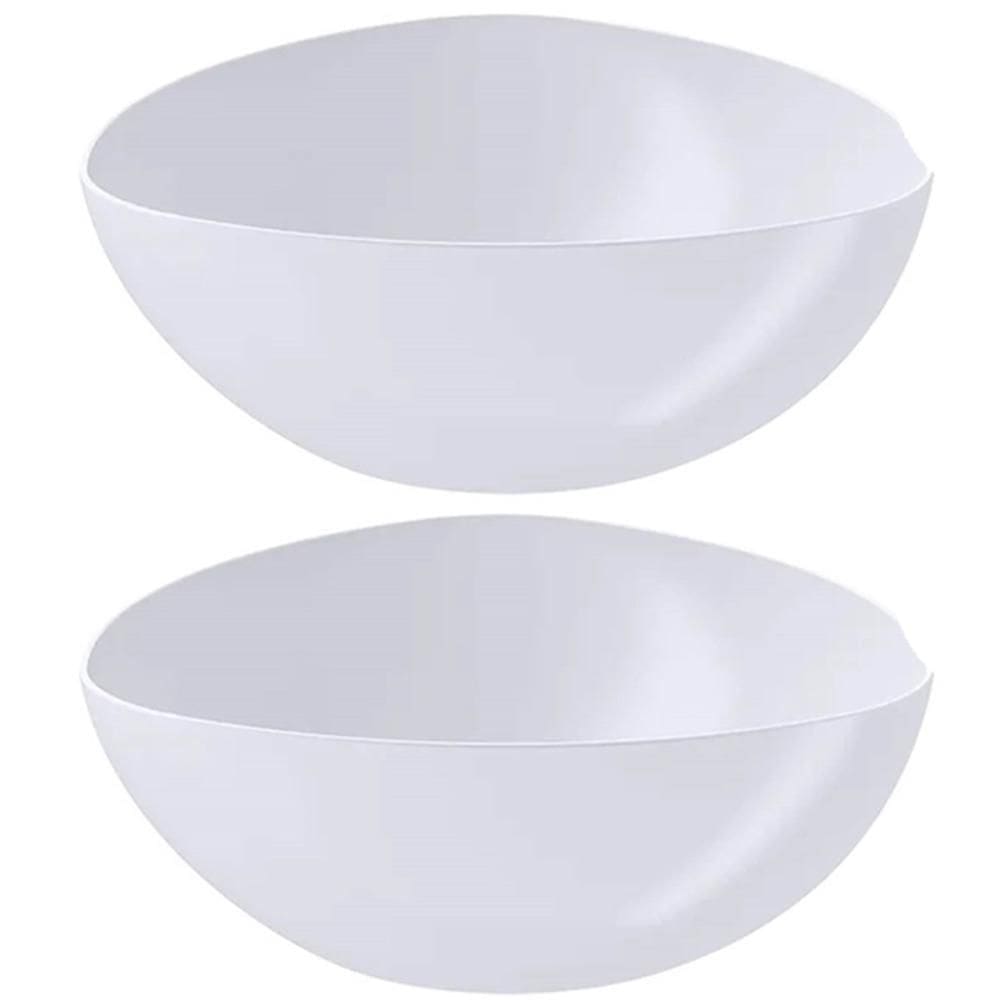 Kit 2 Saladeiras Triangulares 3,5L Branca Plástico Pote de Salada Mesa Coza Cozy