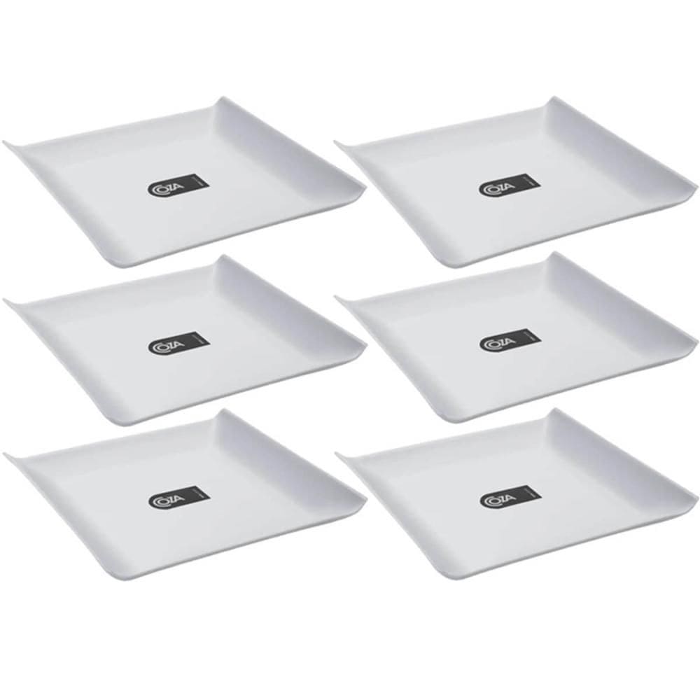Kit 6 Pratos 16cm Quadrados Coza Cosy Servir Frutas Sorvete Frios Pequenos Casual