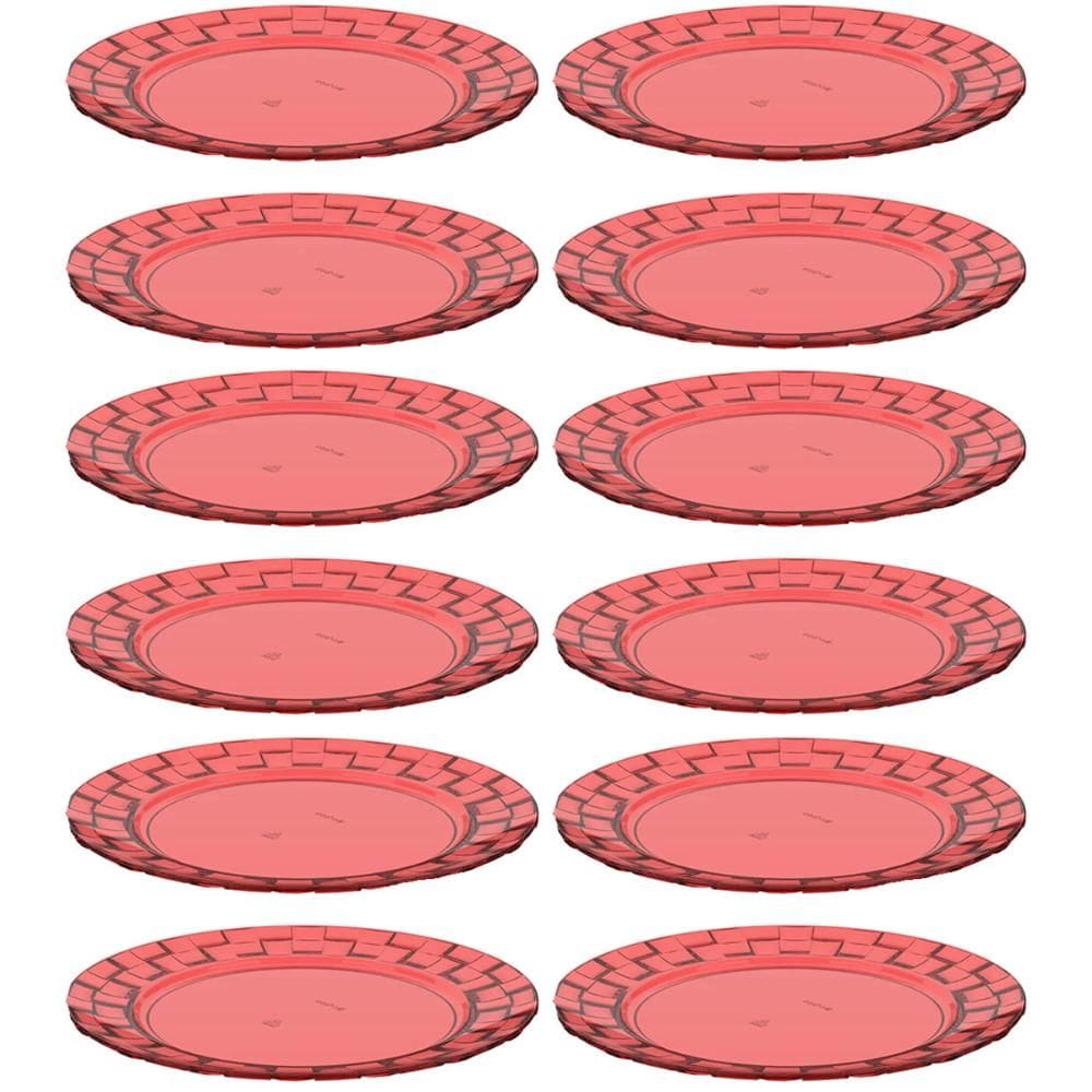 Kit 12 Pratos 19cm Vermelho Bandeja para Servir Mesa Posta Porções Aperitivos Crippa