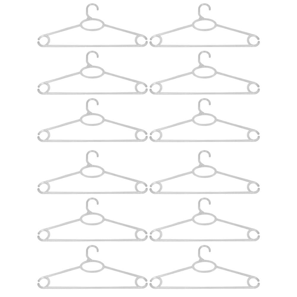 Kit 12 Cabides de Roupa Vestidos Regatas Cristal Transparentes Adultos Cinquetti