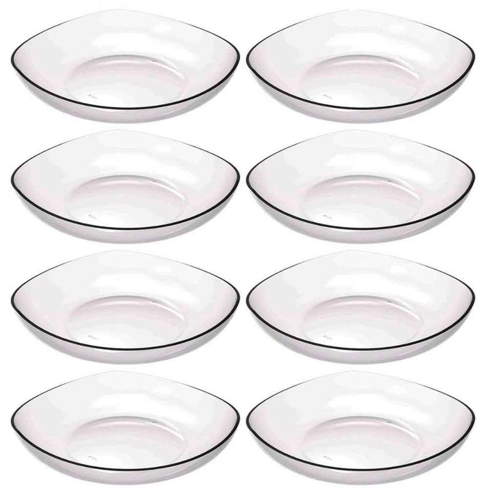 8 Cestas para Frutas Fruteira de Mesa Transparente 3,5L Trio Crippa Bancada Verduras