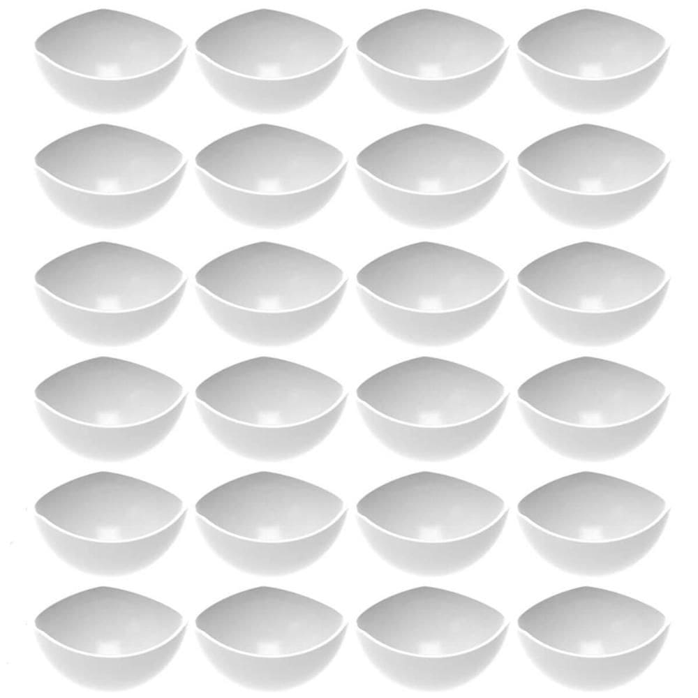 Conjunto 24 Potes de Sobremesa Doces Branco Avulso 265ml Plástico Trio Crippa Tigela Unitária
