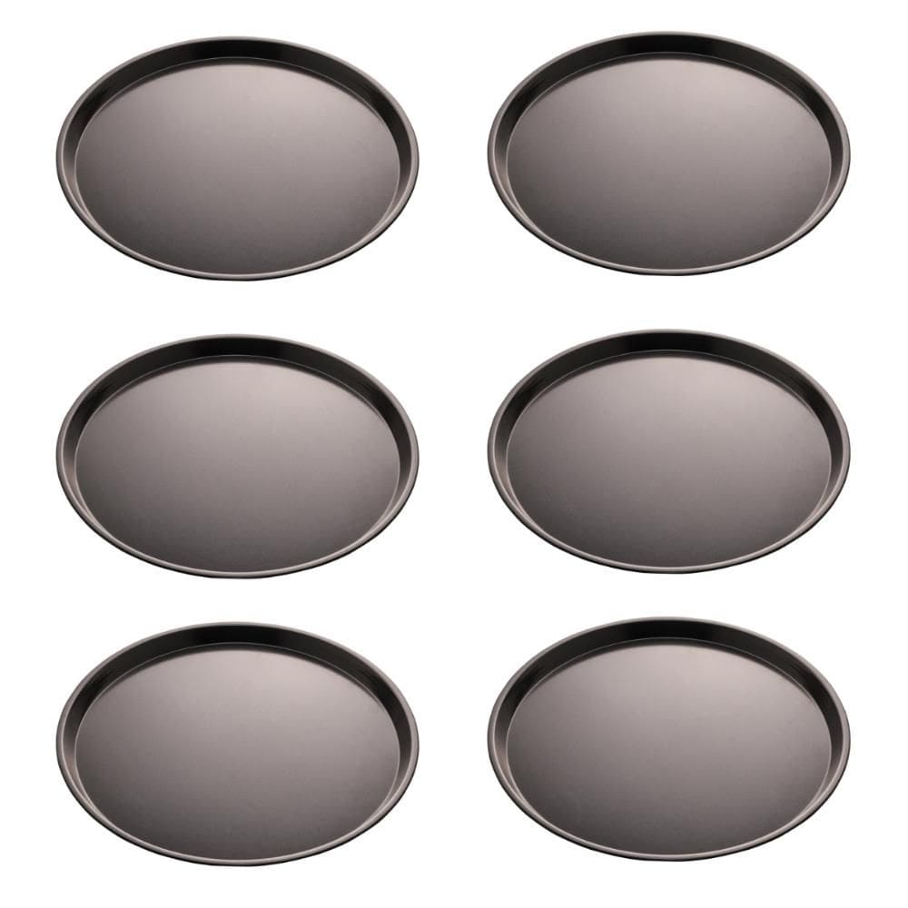Conjunto 6 Assadeiras Antiaderentes Forma de Pizza 36cm Lyor Carbono