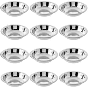 Conjunto 12 Tigelas Redondas 225ml Bowl Inox 14cm Hercules Cozinha Multiuso