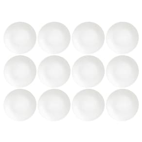 Jogo 12 Pratos Rasos Redondos 28cm Porcelana Branca Tramontina Sophia Restaurante Hotel