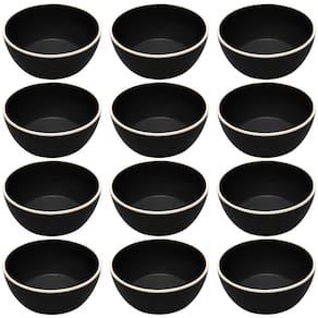 Kit 12 Bowls Melamina 600ml Preto Tigela Wolff Class Sobreme