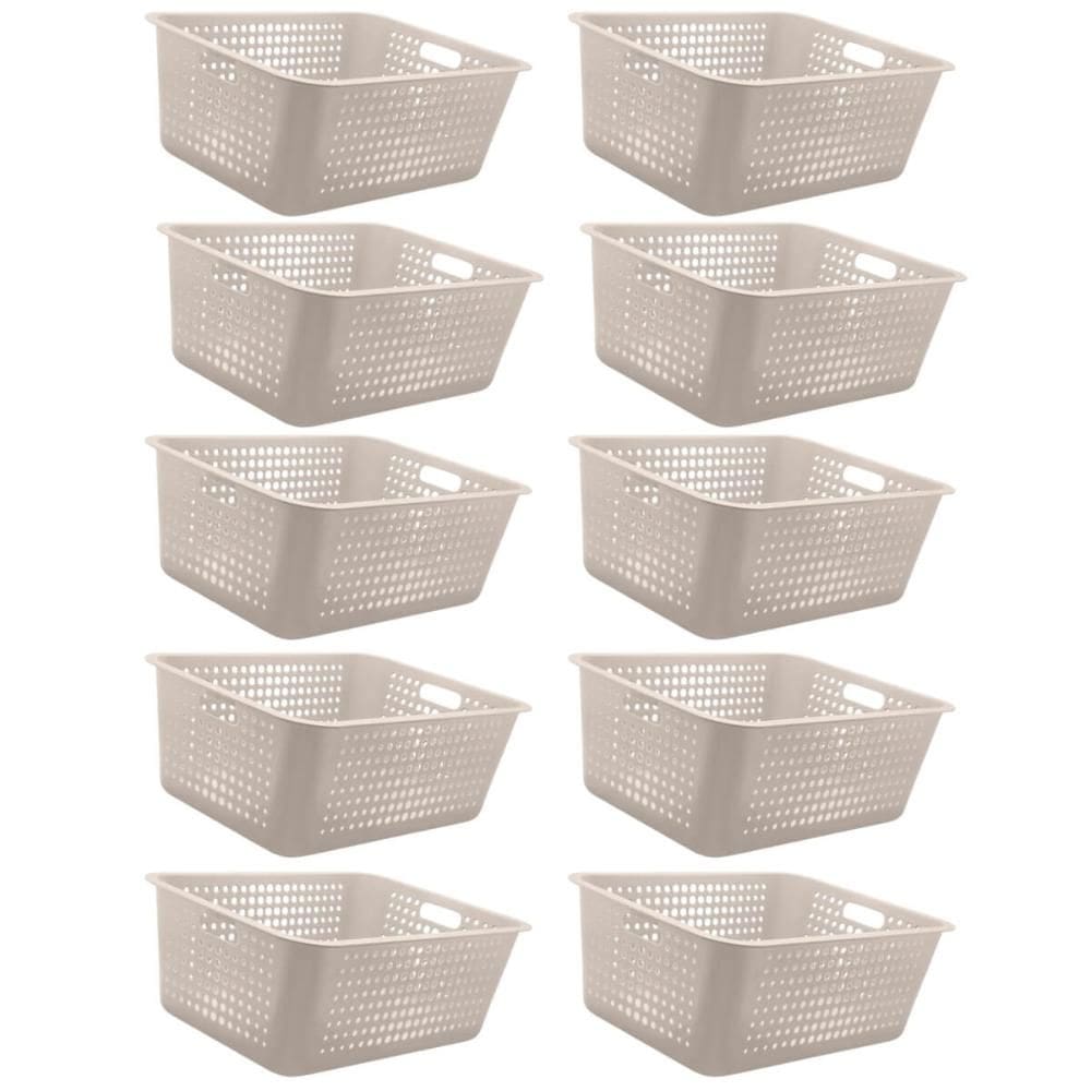 Kit 10 Caixas Organizadoras 40l com Alça Lateral Multiuso Ma