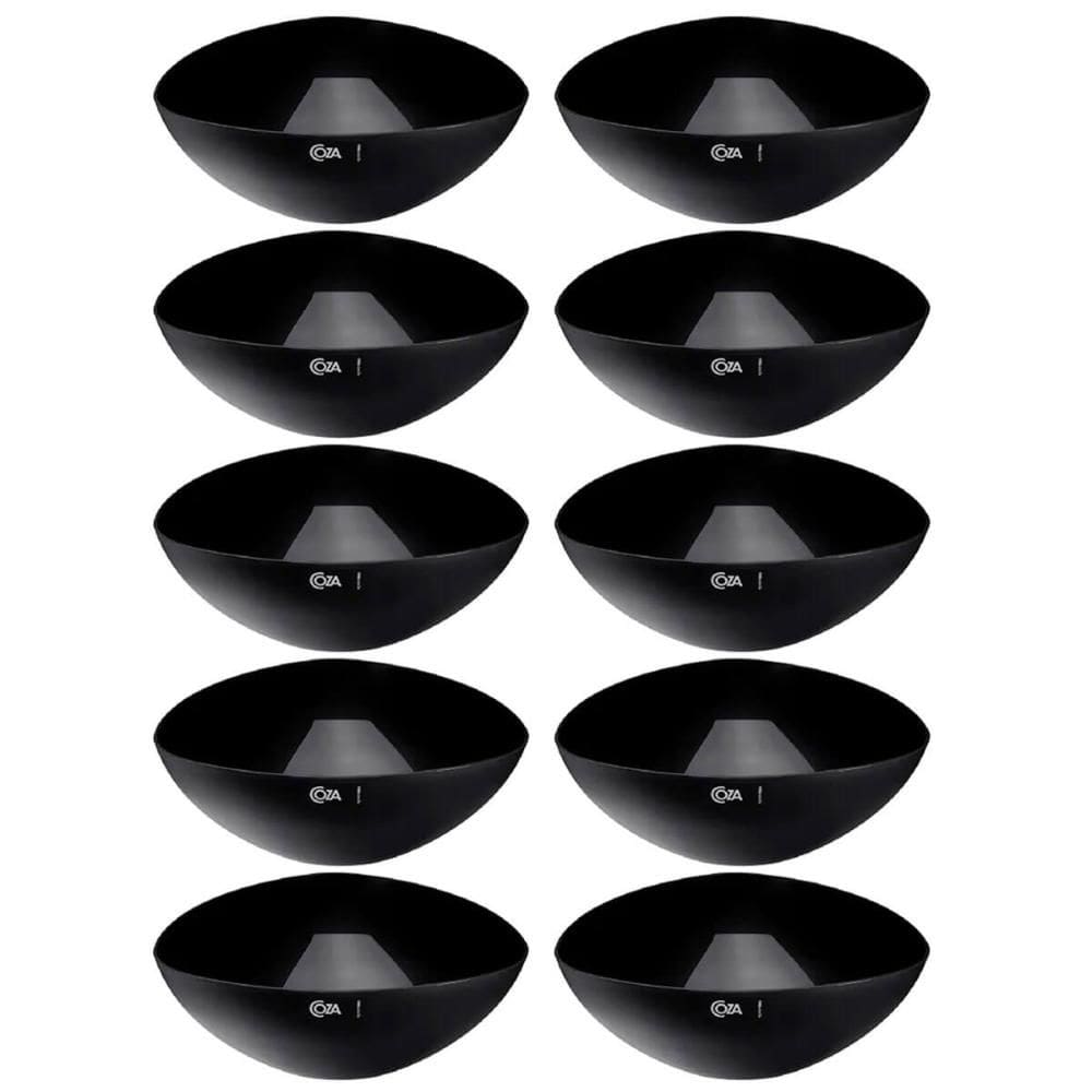 Kit 10 Saladeiras Triangulares 2,5L Tigelas Plásticas Preto Saladas Servir Essential Coza
