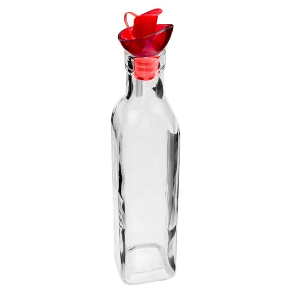 Kit 12 Garrafas de Vidro 270ml com Tampa Dosadora Vermelha p