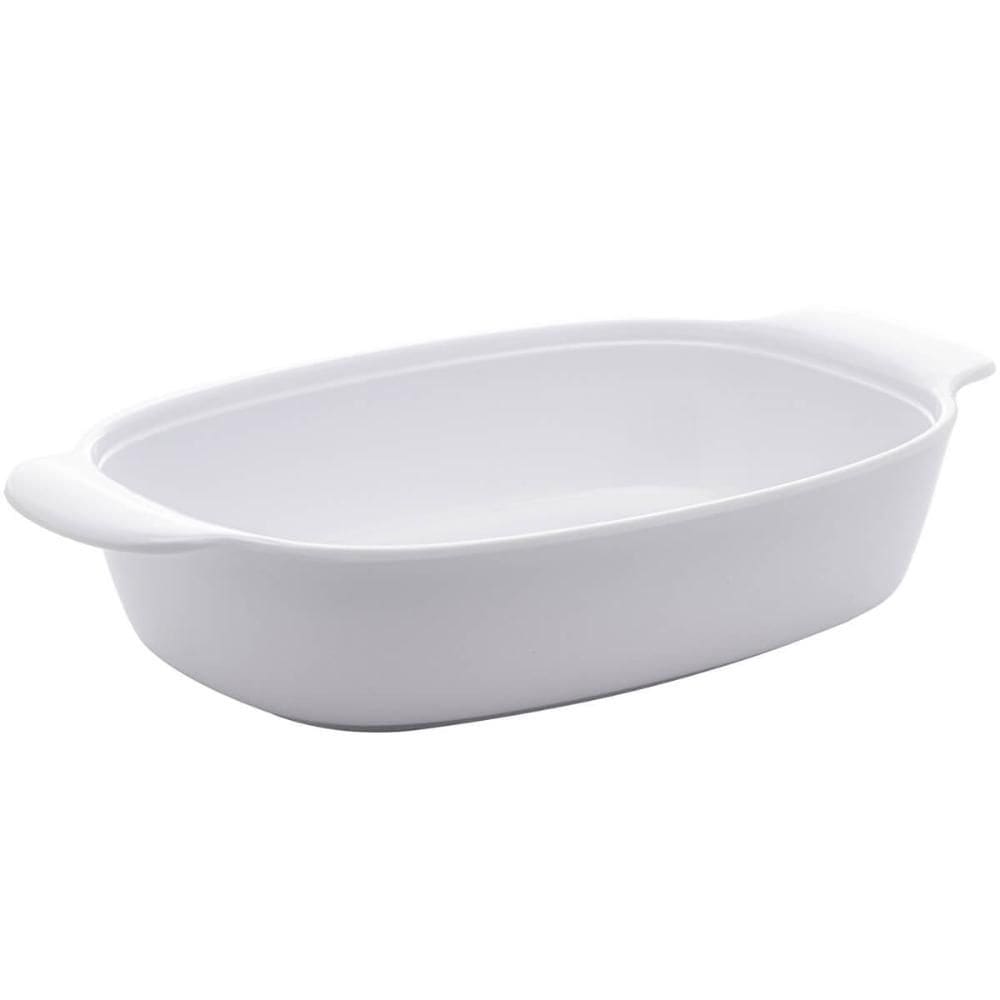 Kit 24 Travessas Lyor 31,5x18cm Melamina Branca Oval com Alça Milão Restaurante