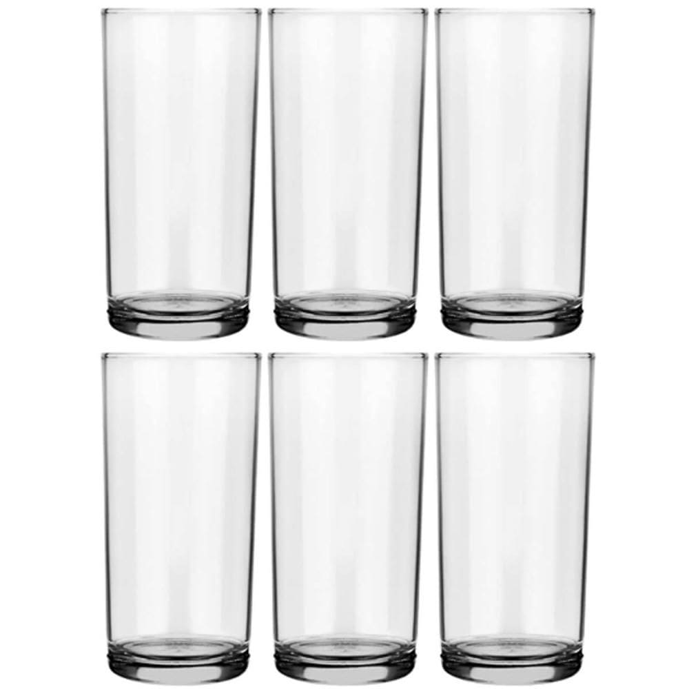 Kit 6 Copos de Vidro Long Drink 300ml Cylinder Transparente para Servir Sucos Água