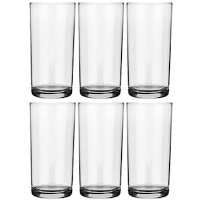 Kit 6 Copos de Vidro Long Drink 300ml Cylinder Transparente para Servir Sucos Água