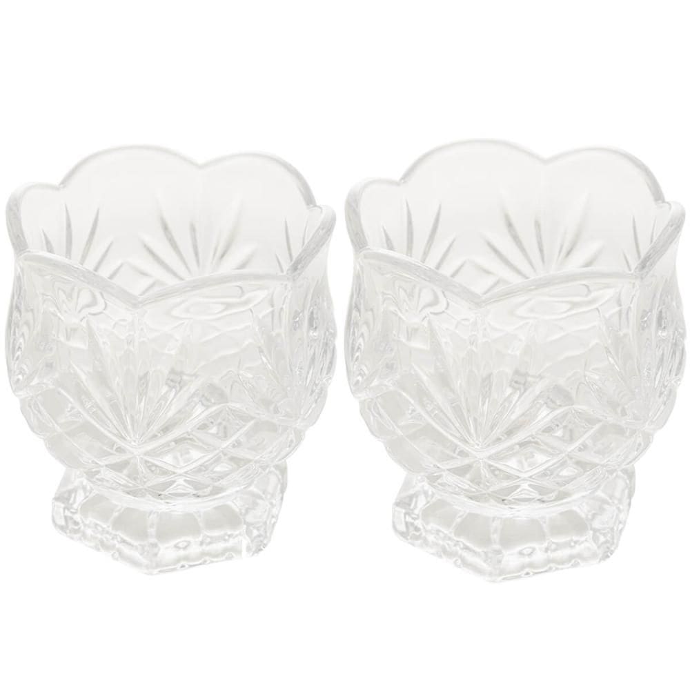 Kit 2 Porta Colher Vidro Cristal 8x8cm Vasinho Dublin Mesa Lyor Pequeno Decorativo
