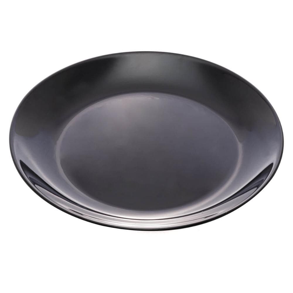 Kit 12 Pratos para Sobremesa 19m Vidro Opalino Diwali Black Lyor Mesa Posta