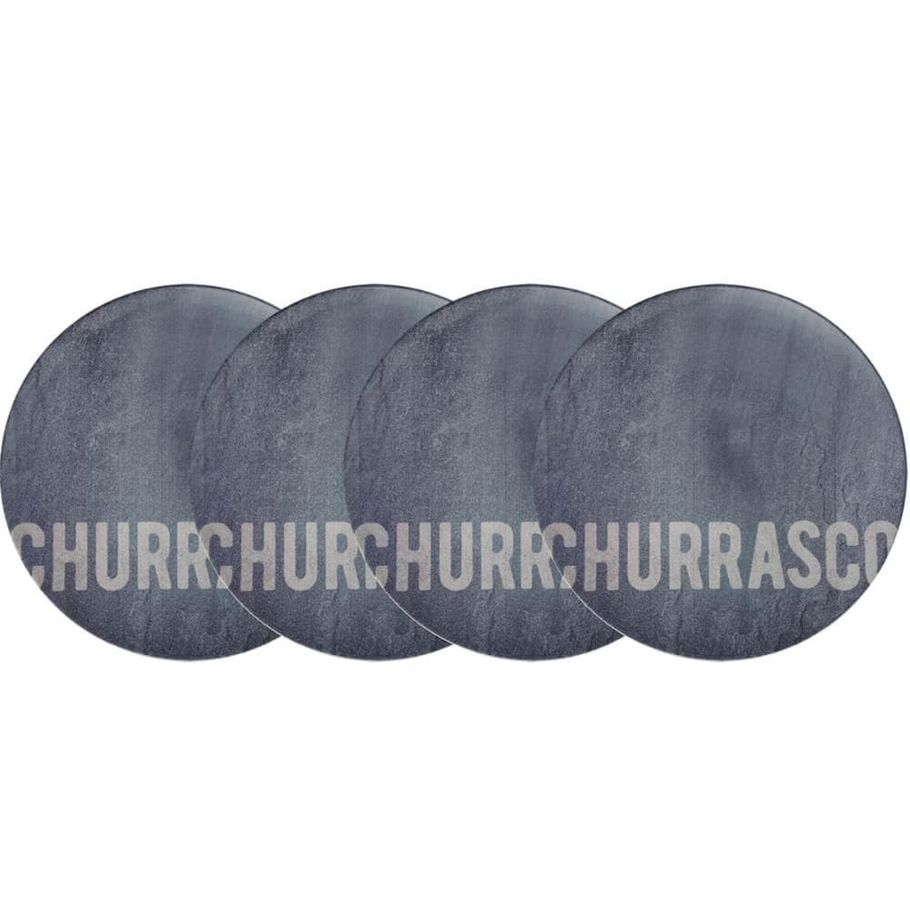 Kit 4 Pratos Rasos Tramontina Churrasco Stone Porcelana 28cm Mesa Posta Jantar
