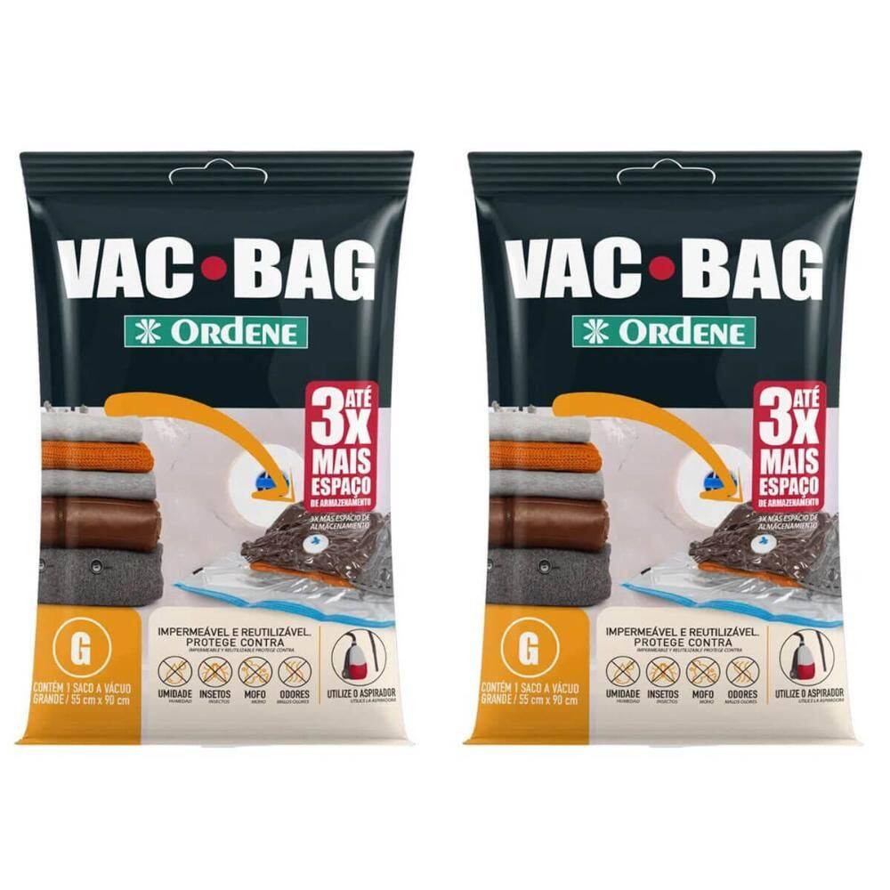 Kit 2 Sacos a Vácuo para Roupas 55x90cm Impermeável Grande V