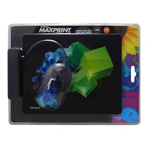 MOUSE USB COM MOUSEPAD MAXPRINT LA FASHION COLOR Preto