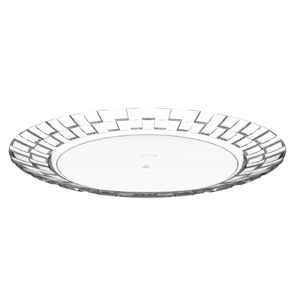 Prato Grande 26cm Transparente Crippa Bandeja para Servir Mesa Posta Porções Aperitivos