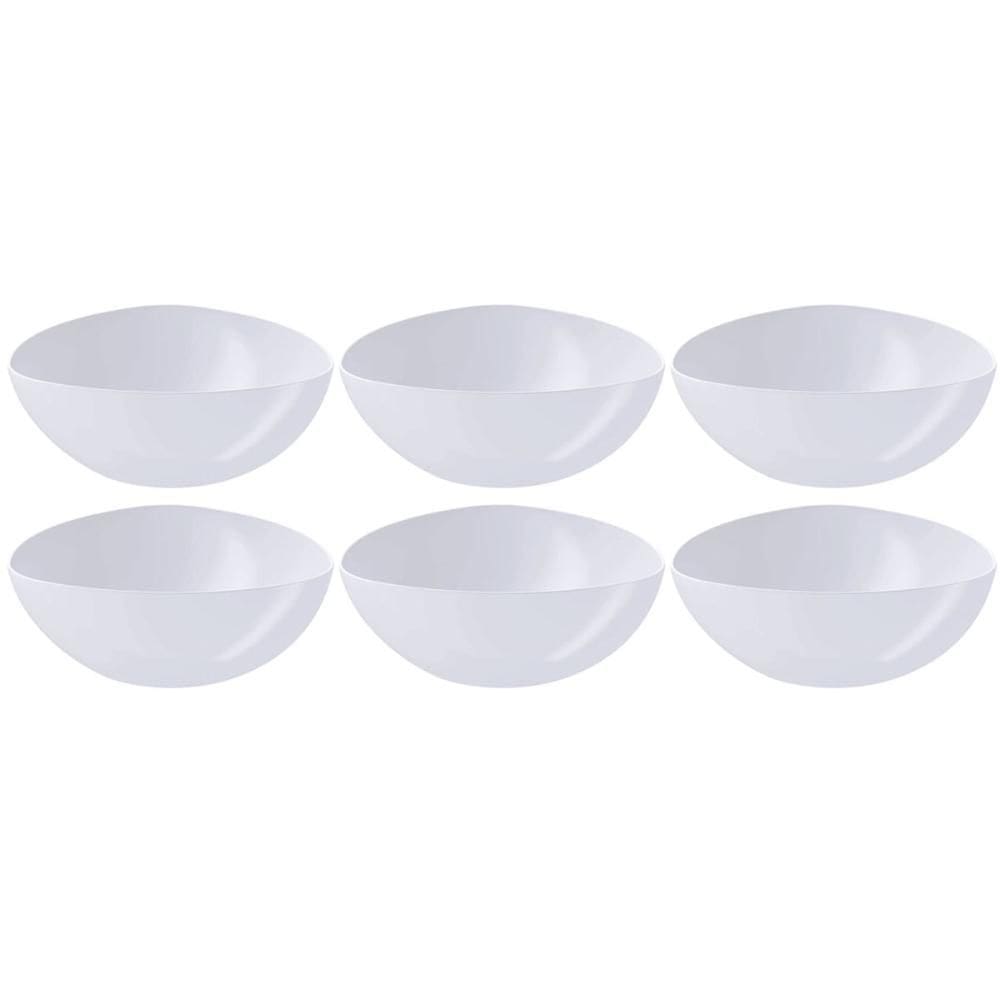 Kit 6 Saladeiras Triangulares Tigelas Plásticas 5L Brancas Essential Coza Pote Sobremesa Pipoca