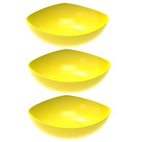 Kit 3 Saladeiras Tigela Amarela Trio Plástica Crippa Salada Pipoca Sobremesa