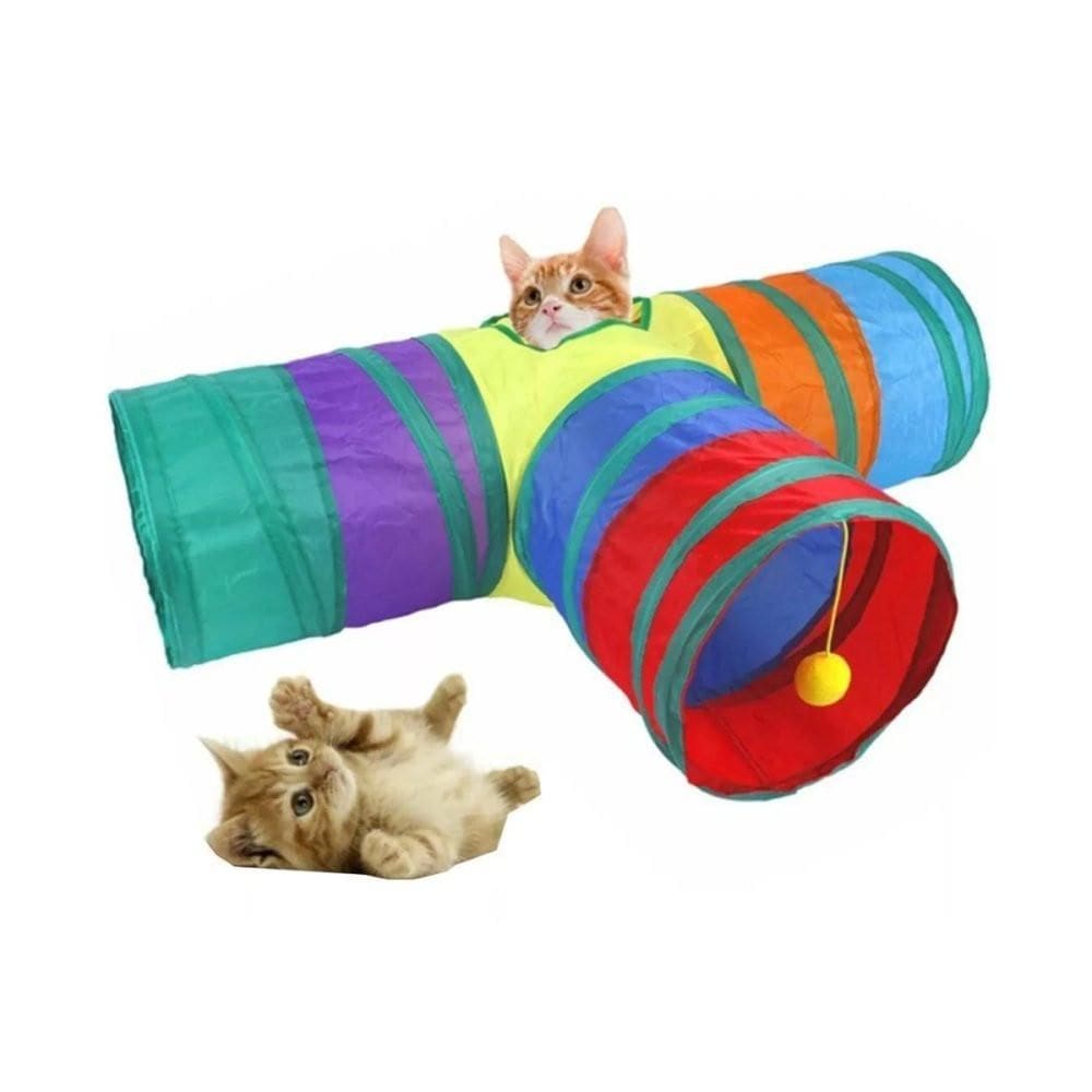 Db - Túnel Colorido Para Gatos Em T