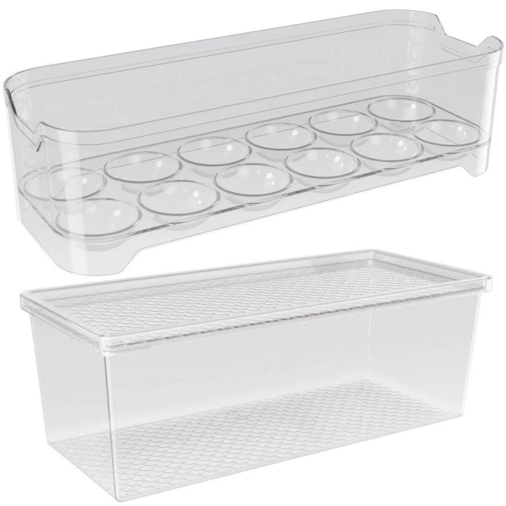 Kit Organizador de Geladeira 4,5L e Porta Ovos 12 Unidades T